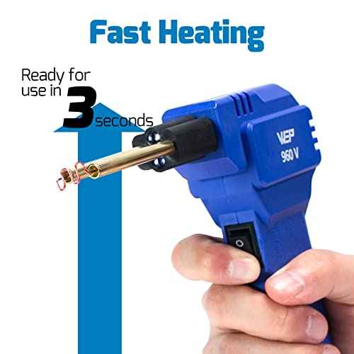 WEP 960-V Plastic Welder Kit 110V with LED Lights with 200 Hot Staples and Pliers for Car Bumper Plastic Welding, Plastic Gas Tank Repair, a Great Automotive Tools for Mechanics