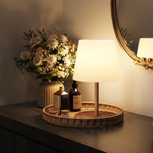 EZVALO Wood Grain Cordless Shower Lamp – Waterproof Rechargeable Mood Light, 3 Color Temps, 1 Pack