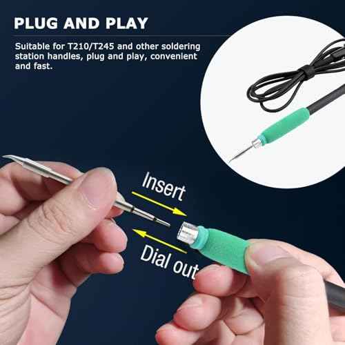 C245-D2.2 Soldering Iron Tips, Tip Compatible with T245 Soldering Station,Ideal for Repair Mobile Phone Motherboard Watch