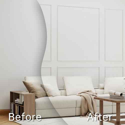 6 Set Premade Peel and Stick Wall Molding Kit, Self Adhesive Accent Wainscoting Panels for Interior Wall Moulding Decor, Ready to Assemble Moulding Trim(Style2)