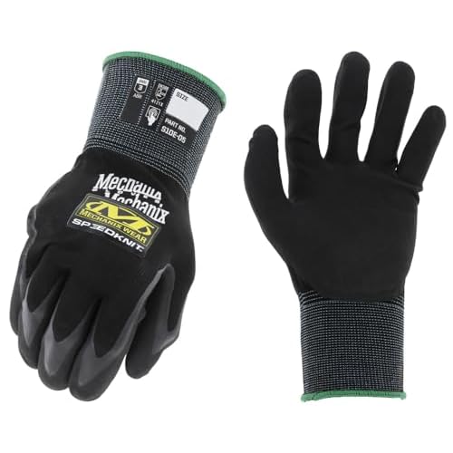 Mechanix Wear SpeedKnit Utility Work Gloves - Coated-Knit Work Gloves - Abrasion Resistant - Oil-Resistant Micro Foam Grip - Machine Washable - Black - Large/X-Large