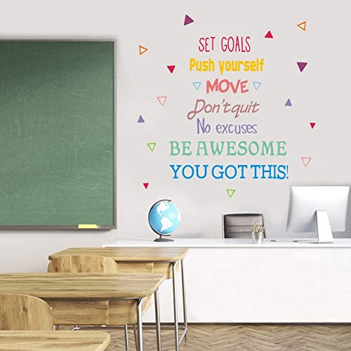 IARTTOP Colorful Inspirational Quote Wall Decal, Classroom Decals for Kids, Motivational Saying You Got This Be Awesome Sticker for Study Room Bedroom Decor