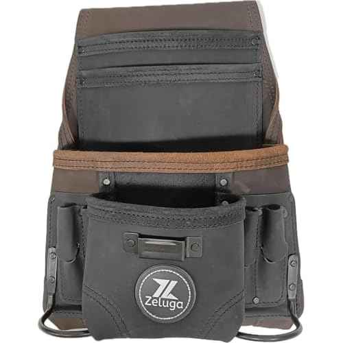 10 Pockets Premium Nubuck Top-Grain Leather Tool Pouch