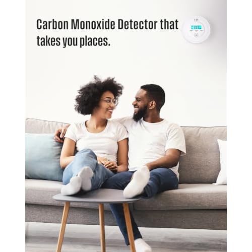 3 Pack Carbon Monoxide Detectors,PG-C06 Portable Carbon Monoxide Detector,LCD Display Smoke Alarm,Carbon Monoxide Detectors Portable for Home,Restaurant,Hotel,Office (White)