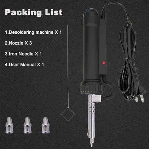 Electric Solder Sucker Vacuum,Automatic Desoldering Pump,Black Desoldering Tool For One-Handed Use And Reliable Suction,Designed for extended use Tin Removal Work Ac110v 30w Desoldering Gun