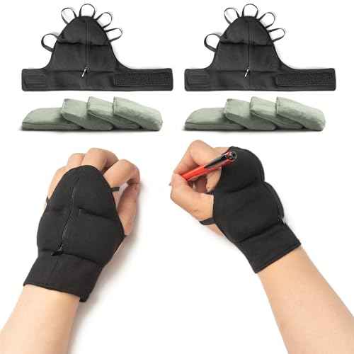 Adjustable Weighted Gloves for Hand Tremors, Adjustable Hand Stability Aid for Parkinson's Patients, Steel Weight Gloves for Enhanced Stability (2PK, Size M)