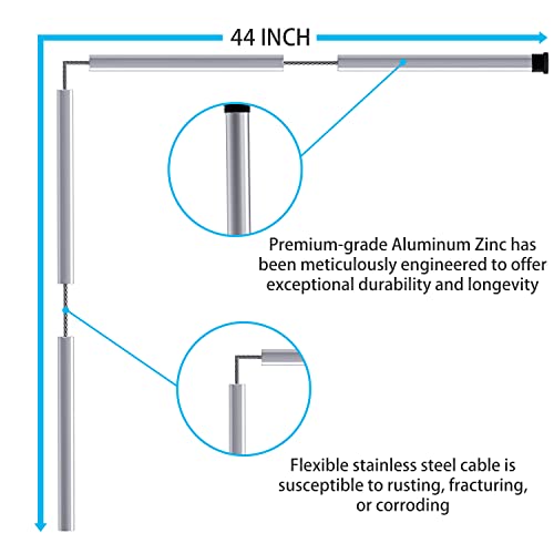 44-Inch Aluminum Zinc Water Heater Anode Rod for Rotten Egg Smell Removal - Flexible Replacement Kit