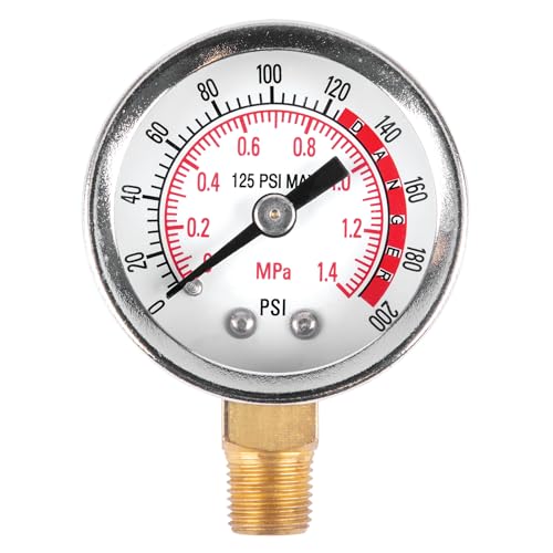 Performance Tool W10055 Air Tank Pressure Gauge 0-200 PSI - Bottom Mount Replacement