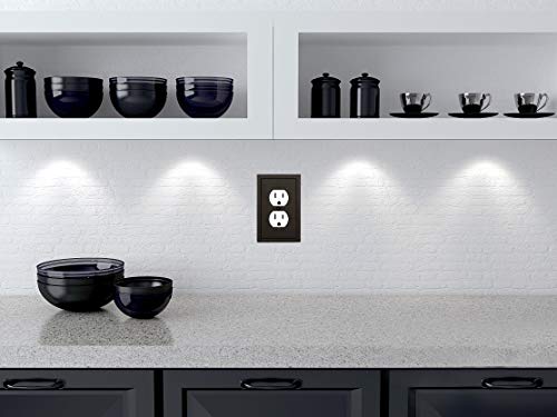 Henne Bery Modern Edge Matte Black Wall Plate Single Duplex 2PK - Zinc Alloy Decor
