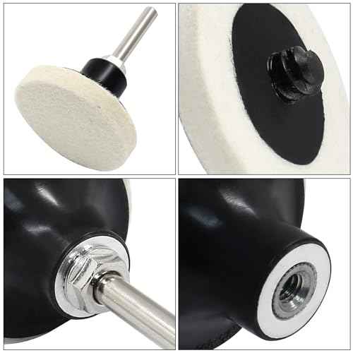 2 Inch Compressed Wool Polishing Buffing Pads, 10 Pcs Wool Buffing Pad with 2" Disc Pad Holder for Polishing and Buffing