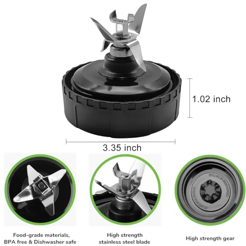 Kaluly 6-Fins Ninja Blender Blade Replacement 3.35in 1 Pack for BL660/BL770/BL663 (Small 3.35