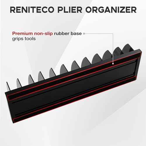 Plier Organizer Black Pliers Holder With Adjustable Dividers Non-Slip Rubber Base for Customizable Versatile Plier Set Storage Rack