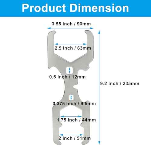 3 Way Plumbers Wrench, Sink Drain Wrench Fits 1-3/4 Inch, 2 Inch, 2-1/2 Inch Nuts, Basket Strainer Wrench Multifunction Plumbing Wrench for Installing, Locking Nuts