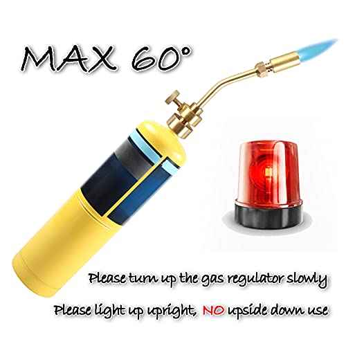 Propane Torch Head, Manual Start Basic Brass Torch Nozzle Blow Torch Tip for Soldering, Welding, Thawing, Brazing and Cooking (Torch Only)