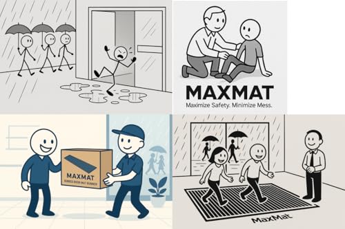 MaxMat Grey 3x5 ft Heavy Duty Commercial Indoor Outdoor Floor Mat