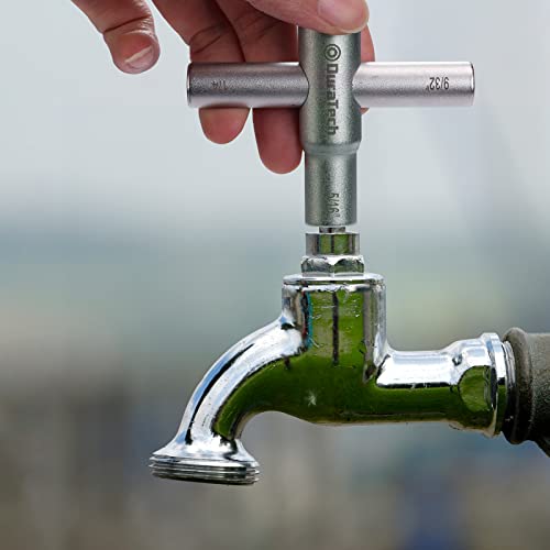 DURATECH 4 Way Sillcock Key, 1/4", 9/32", 5/16", 11/32", 1-Pack, for Valve, Faucet, and Spigots