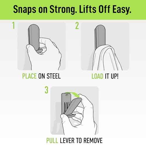 Gator Magnetics MINI - Open Hooks, 15 lb Strong Magnetic Hooks for Steel Surfaces, Patented Easy-Release, Non-Slip Grip - Storage & Organization, Fridges, Offices, Classrooms, Kitchen ? Black - 3 Pack