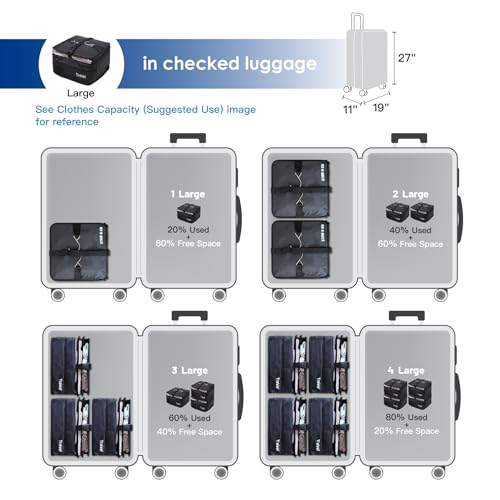 Grand Fusion Black L Hanging Travel Shelves Packing Organizer for Luggage - Expandable Suitcase Closet
