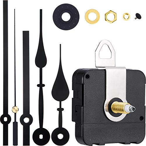 Hicarer Black 23mm Long Shaft Clock Movement Kit with Hands for DIY Wall Clocks