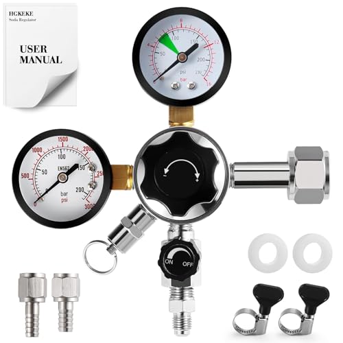 Hgkeke Green High Pressure CO2 Regulator Dual Gauge 0-120 PSI for Kegerator CGA320