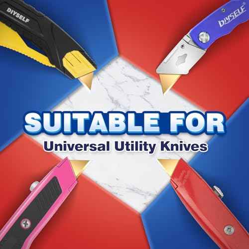 DIYSELF Box Cutter Blades, 50 Pack SK2 Utility Razor Blades Refills, Heavy Duty Utility Knife Blades for Box Cutter, Razor Blades Replacement with Plastic Case, Utility Knife Blades Refills