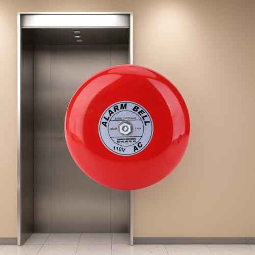 Estink Fire Alarm Bell, CB-6B 95dB 5.9in Aluminum Base Electric Round Alarm for School, Elevators, Industrial & Construction Applications (AC110V)