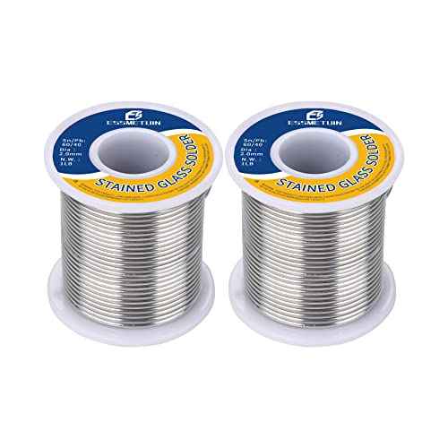 Tin Lead Solder Wire(Sn60/Pb40) for Stained Glass/Crafts/Jewelry 183¡É Melting Point 2.0MM(0.08in) No Flux Solid Welding Solder (2LB)