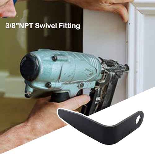 Pneumatic Tool "L" Shaped Rafter Hook (Aluminum) For Nail Guns with 3/8" NPT Air Fitting (Full Size)