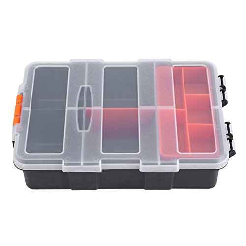 Plastic Heavy-Duty Tool Storage Box Two-Layer Components Storage Case Organizer Small Parts Tool Box