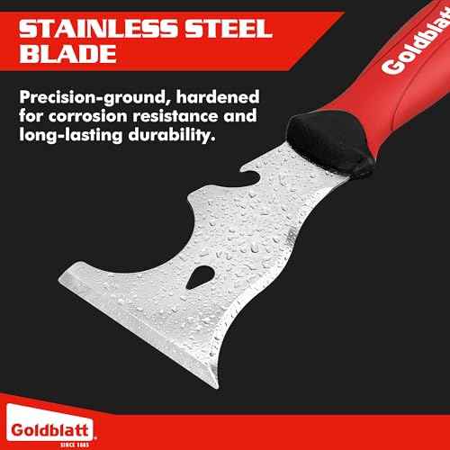 Goldblatt 9-in-1 Paint Scraper Tool, Heavy Duty Stainless Steel Putty Knife Scraper with Metal Hammer End, Multi-Use Painters Tool for Wood, Painting, Drywall