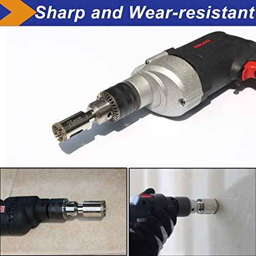 1 Inch Diamond Hole Saw with Pilot Bit, 1" Tile Hole Saw with Center Drill Bit for Marble, Granite, Ceramics, Porcelain Tiles, 1-1/2" Depth of Cut for Thick Countertops