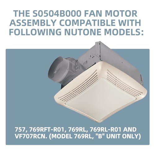 JIANBENKJ S0504B000 Motor Assembly for NuTone 769RL B Unit Replacement