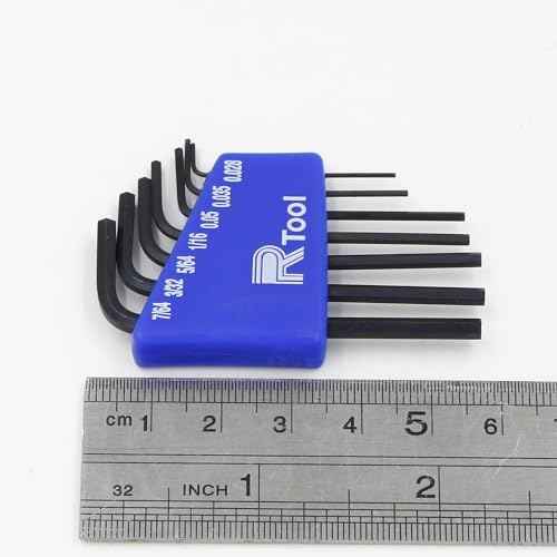 7pcs Mini Hex Key Allen Wrench Set (0.028"-7/64"), Small L Shaped Allen Key, Size 0.028", 0.035", 0.05", 1/16", 5/64", 3/32", 7/64" Micro Tool