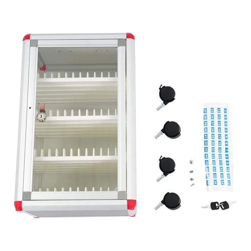 48 Slots Cell Phone Locker with Wheels & Lock - Secure Mobile Phone Storage Cabinet