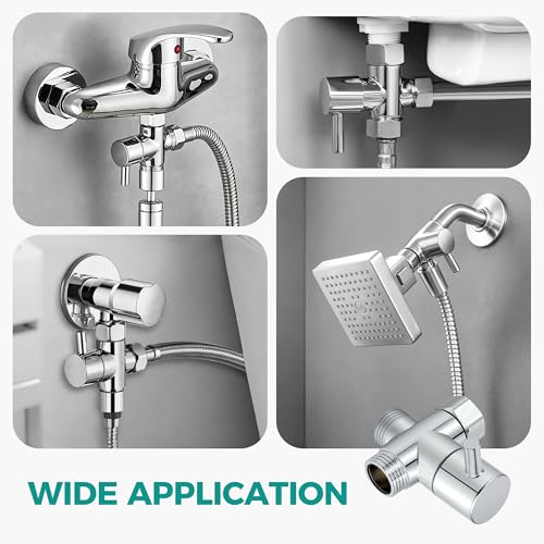 Gicyiit 3-Way G1/2 Shower Diverter Valve for Multiple Outlets, Solid Metal