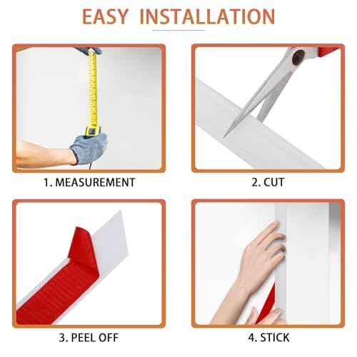 Peel and Stick Chair Rail Panel Molding, 240''L x 2.36''W Strong Self Adhesive TPE Wall Moulding Trim for Home DIY Decoration (Paintable White)