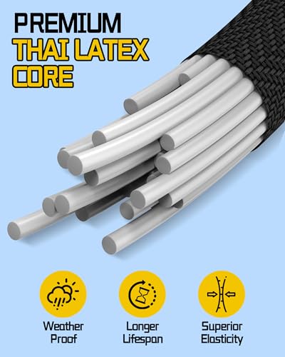 Black 48 Inch Adjustable Carabiner Bungee Cords with Hooks - 8 Pack