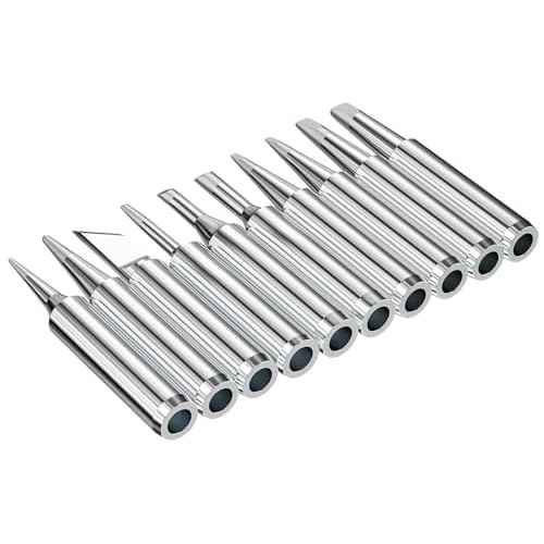 10 Pcs 900M Soldering Iron Tips, Replacement Soldering Tips, Compatible with HAKKO, Atten, Quick, Aoyue, Yihua, Vastar, and Major (Silver)