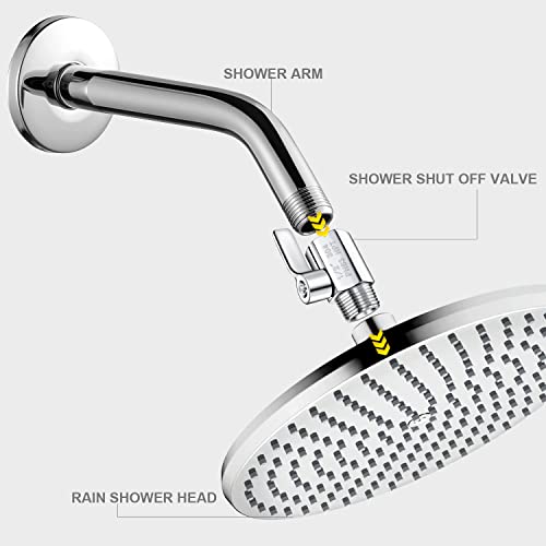 Stainless Steel Shower Head Shut Off Valve 1/2" NPT Water Flow Regulator