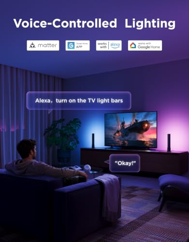 Govee Smart Light Bar RGBICWW TV Backlight for Living Room & Gaming - Black
