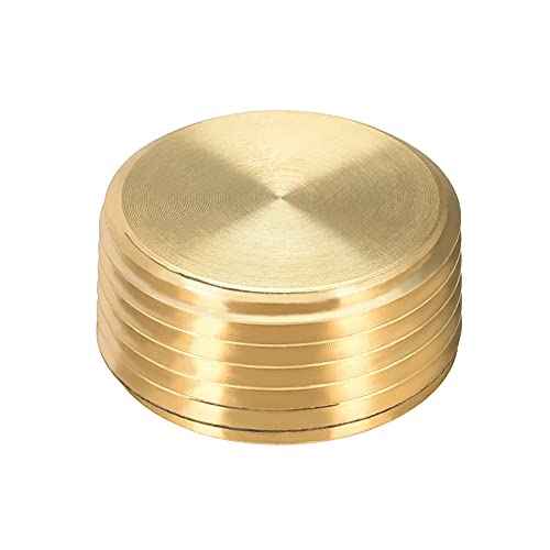 1" NPT Plug Brass Pipe Fitting, Counter sunk Thread Internal Hex Head Style Male Pipe (Pack of 3)
