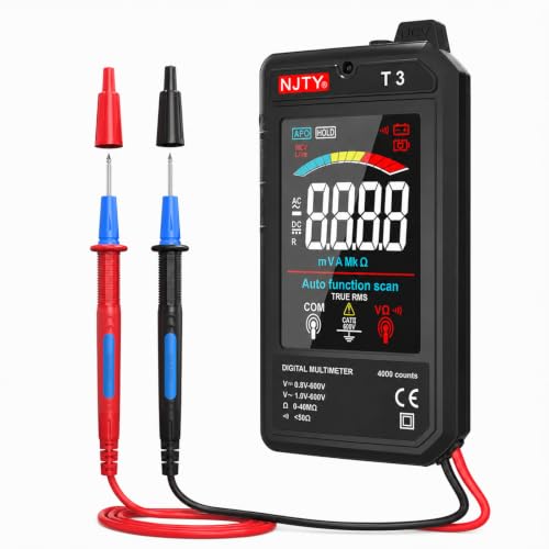 NJTY T3 Auto-Ranging Digital Multimeter Black, Type-C Rechargeable