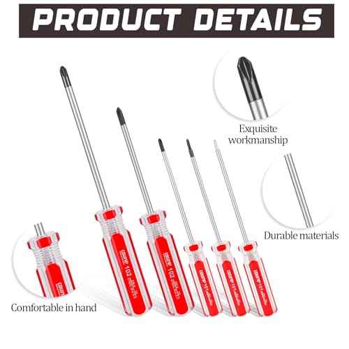 Triwing Screwdriver Set Magnetic Point Y Tip 5 Sizes 1.5mm 2mm 3mm 4mm 5mm, Magnetic Tri-wing Screwdriver Set with Plastic Handle