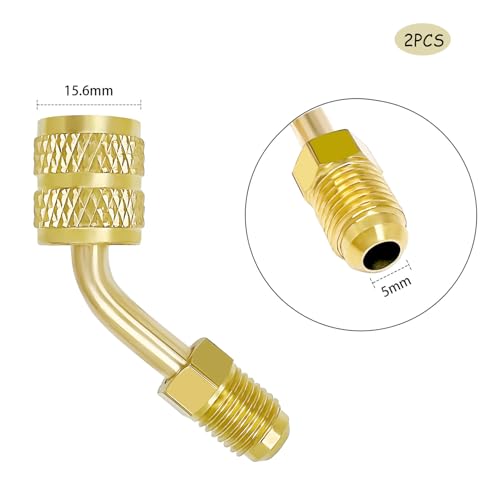 R410a Mini Split System Adapter 5/16 to 1/4 Inch SAE Quick Coupler - 2 Pack