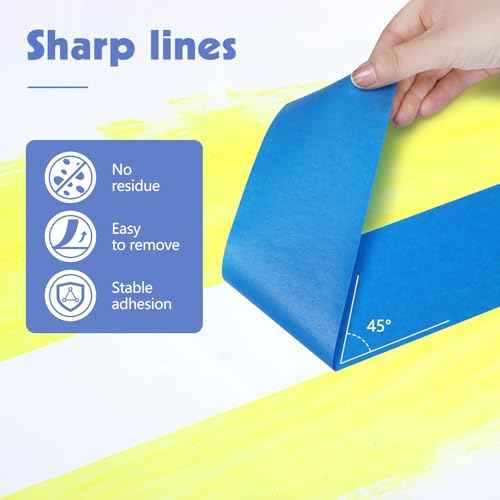 Blue Painters Tape 3Inch Wide Painters Tape Bulk 2.83Inch¡¿55 Yards Blue Masking Tape for Wall Painting Packaging DIY Project