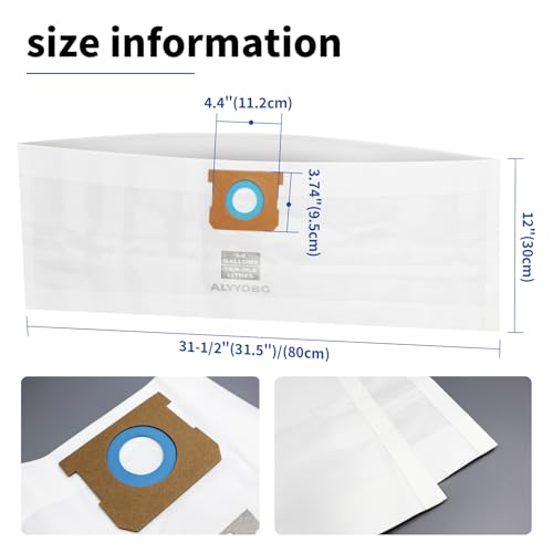5 Pack 5-8 Gallon Shop Vac Bags Compatible with Type E/H 90661 90671 - Tear-Resistant Dust Bags