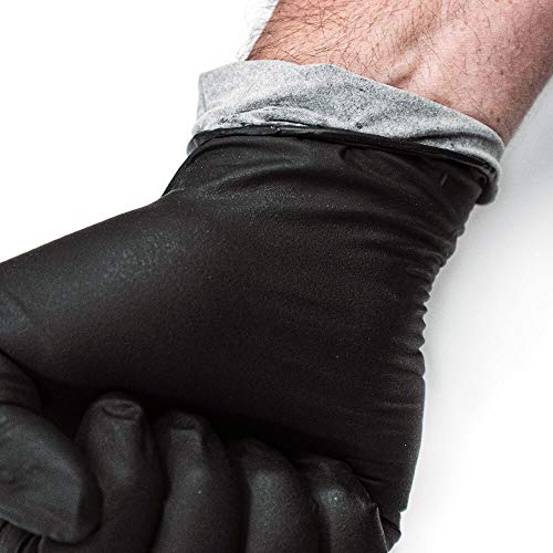 Mechanix Wear: 6 Mil Nickelback Nitrile Gloves with Sweat Absorbing Liner, Latex and Powder Free, Disposable Gloves, Textured Grip, 50 pack, Cleaning and Mechanic Work Gloves (Gray 6 mil, Large)