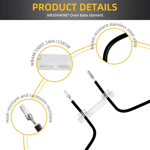 Oven Bake Element WB30X46987 Compatible with GE/Hotpoint/Kenmore – 2585W 240V, Rabbit-Ears