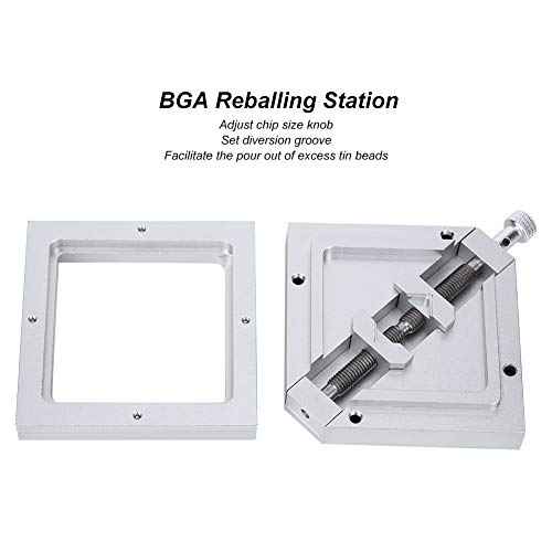 BGA Stencil Holder, Universal Luminum Alloy 90x90 Reballing Station HT?90 for BGA Chip Ball Planting