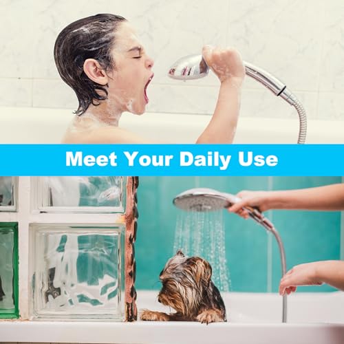 TEELLA 118 Inch Extra Long Stainless Steel Shower Hose Handheld Shower Head Extension